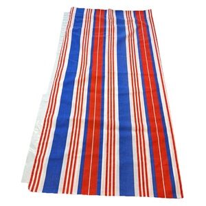 Vintage Blue Red White Striped Body Pillow Case Slip In Cover 41.5” X 20” Cotton